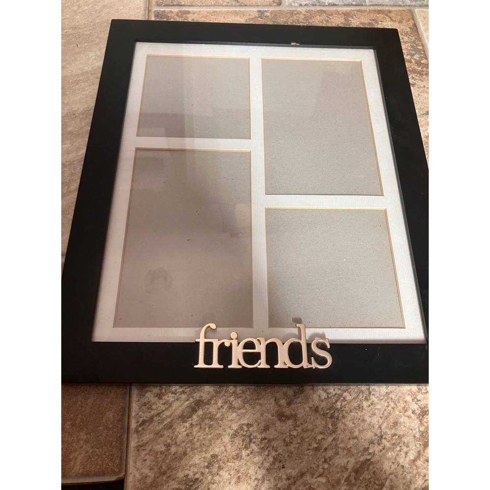 Malden International Designs Friends 4 Opening Collage Picture Frame Black 4057